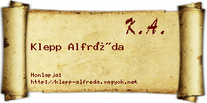 Klepp Alfréda névjegykártya